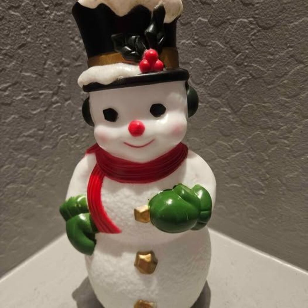 Vintage Snowman Blow Mold Figurine